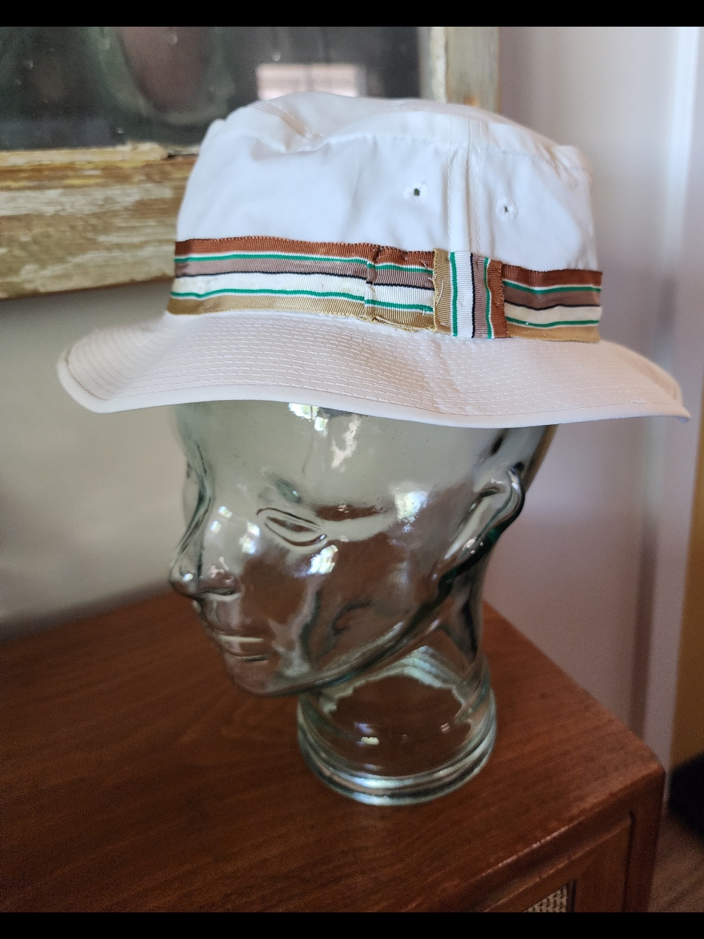 Vintage Derby Hat with Striped Band